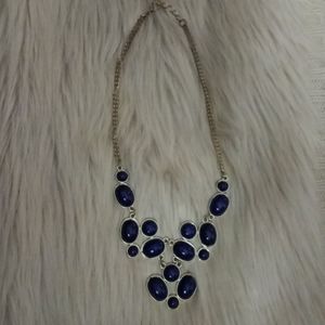 Navy and gold statement necklace